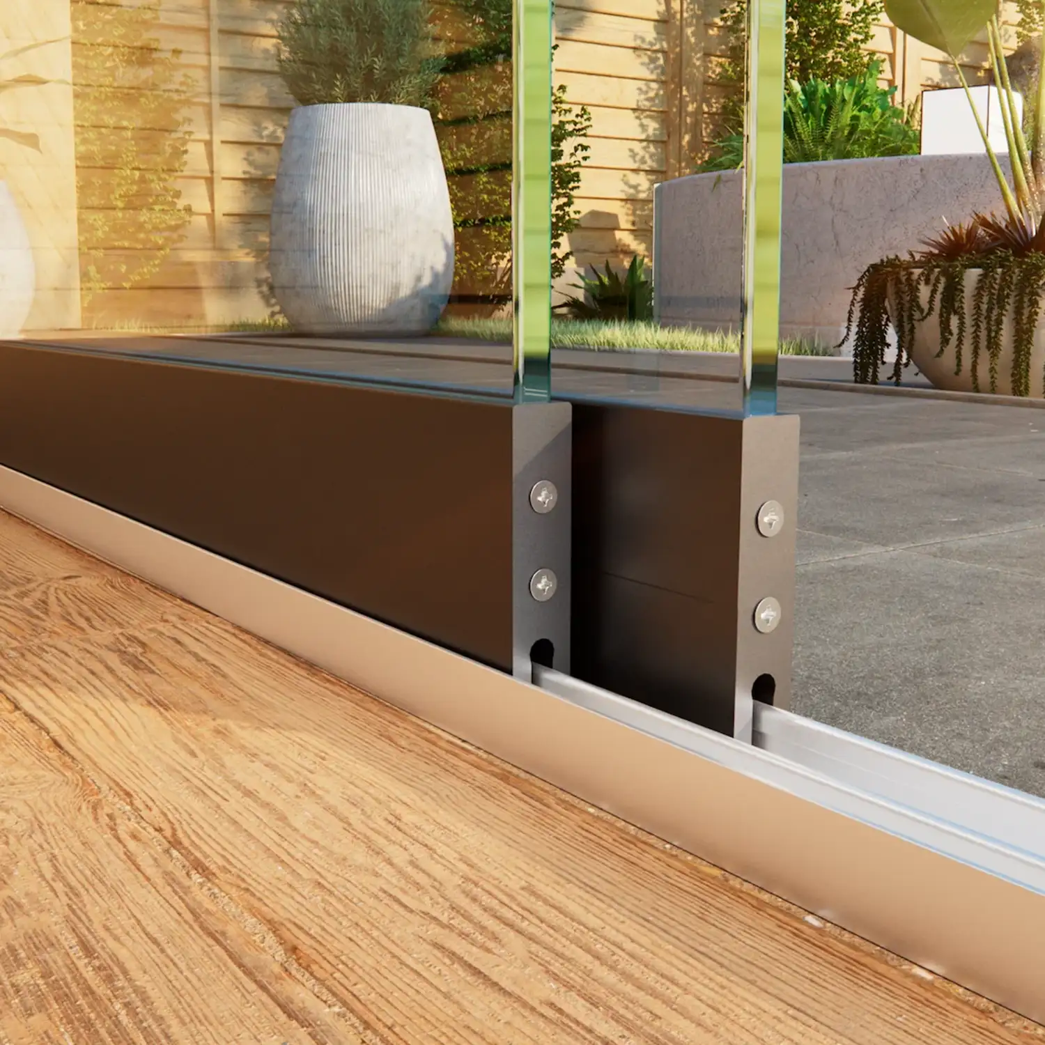 2-rail-glazen-schuifwand-antraciet-closeup